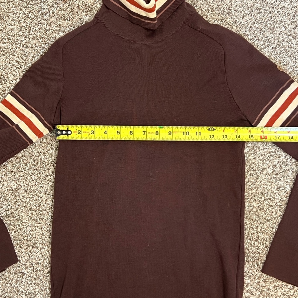 Demeter Chocolate Turtleneck with Striped Accents